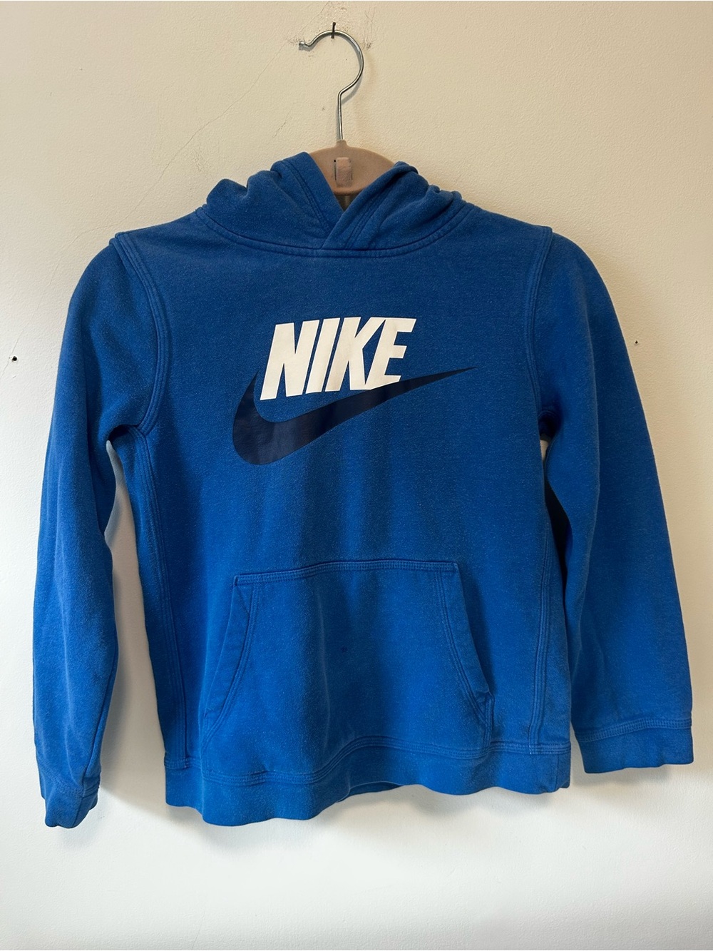 Nike Blue Pullover Hoodie with White Logo